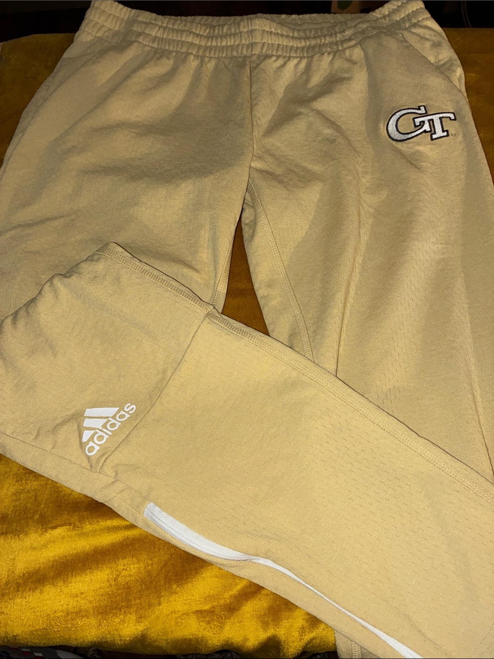 adidas Tan Sweat Joggers with GT Patch and White Accents